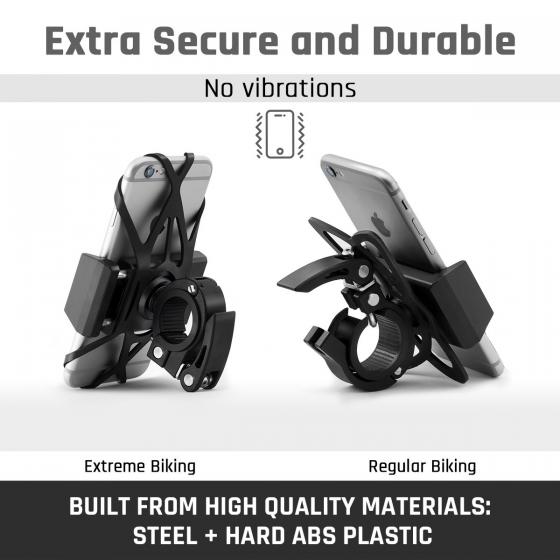 Phone Bike Mount and Motorcycle Cell Phone Holder 2nd Generation For iPhone X XS 8 7 7s 6 6s 5 5s Plus Samsung Galaxy S10 S9 S8 S7 Note any Smartphone GPS Mountain Road Bicycle Handlebar Cradle