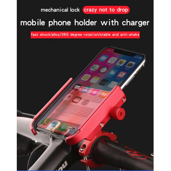 Metal Bike Phone Mount 360 RattingUniversal Bicycle Stem Cell Phone Holder,Nylon Motorcycle Handlebar Mount Stable Cradle with 360° Rotation for iPhone Android GPS Other Devices from 4.7