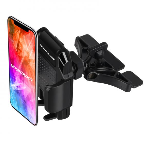 CD Slot Phone Mount Universal Bicycle Stem Cell Phone Holder,Nylon Motorcycle Handlebar Mount Stable Cradle with 360° Rotation for iPhone Android GPS Other Devices from 4.7