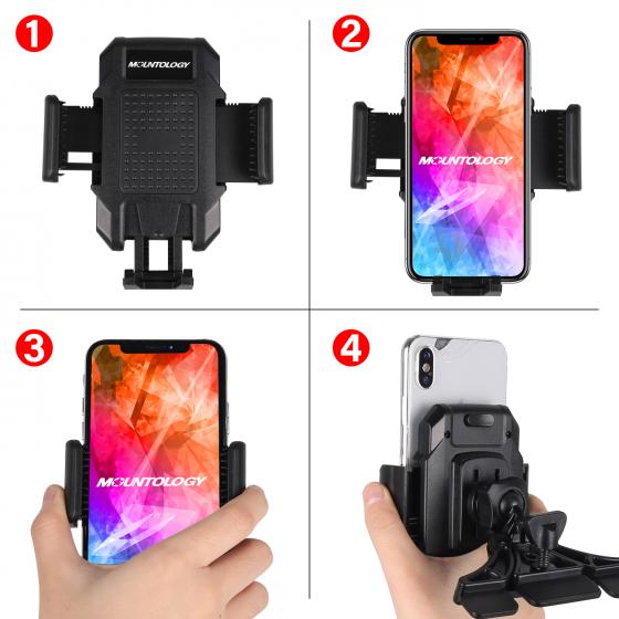 CD Slot Phone Mount Universal Bicycle Stem Cell Phone Holder,Nylon Motorcycle Handlebar Mount Stable Cradle with 360° Rotation for iPhone Android GPS Other Devices from 4.7
