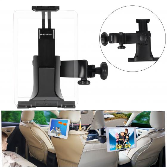 Tablet Holder, Car Headrest Mount Headrest Car Tablet Holder Folding Arm Phone Mount with Sliding Tabs for 4